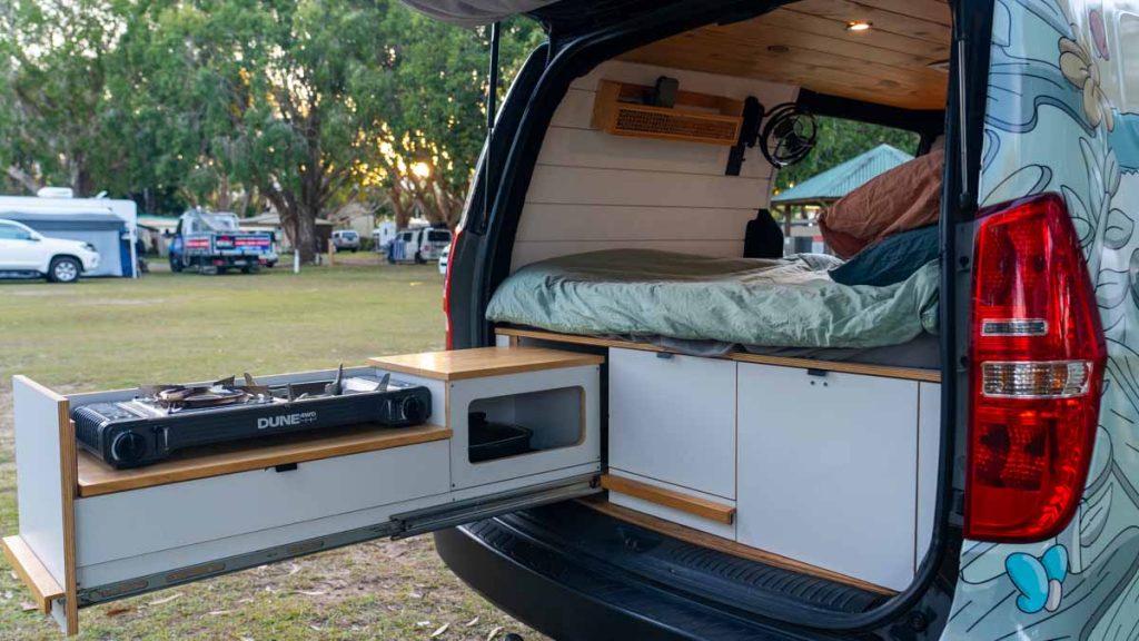 Portable Kitchen in Camper Van