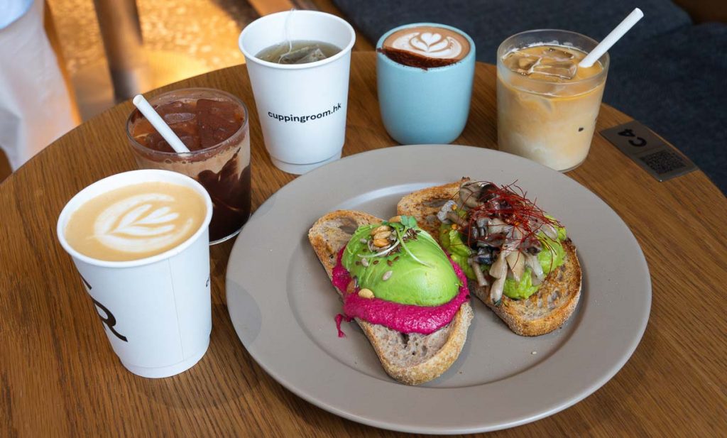 Smørrebrød or nordic open faced sandwiches and coffee in cupping room - cafes in Hong Kong