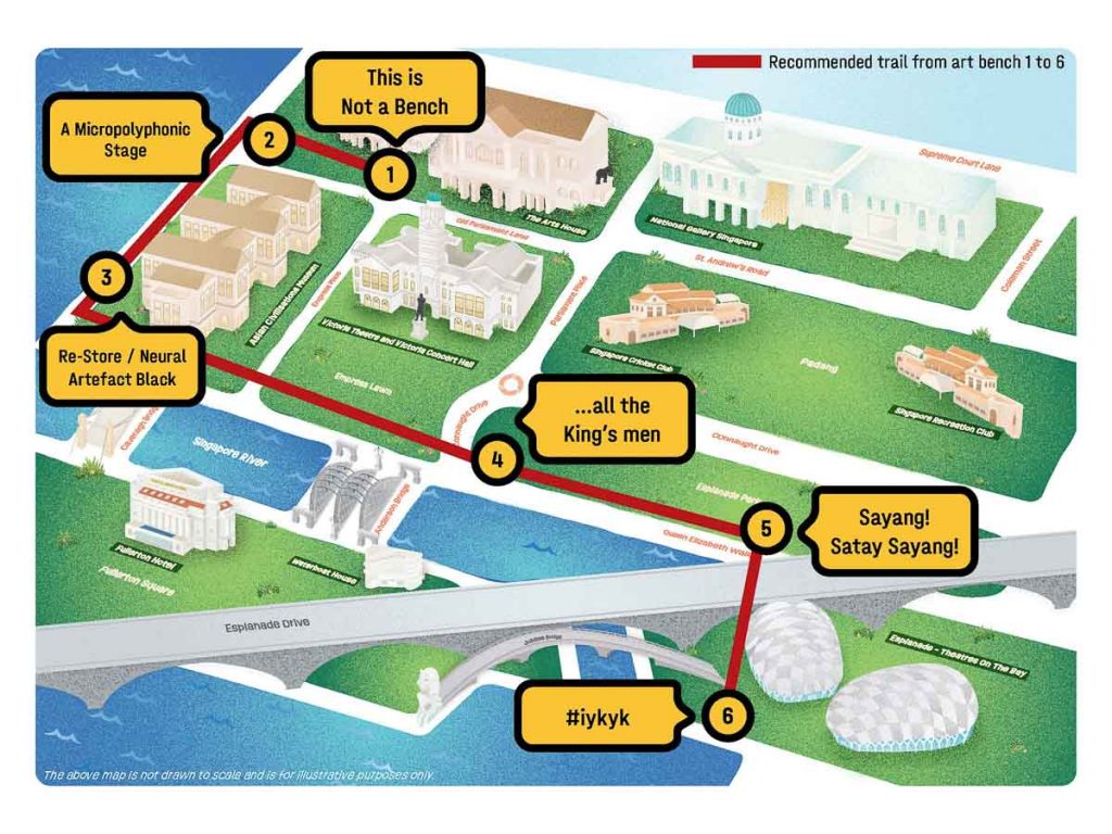 Map of the Benchmarks art trail - things to do in Singapote