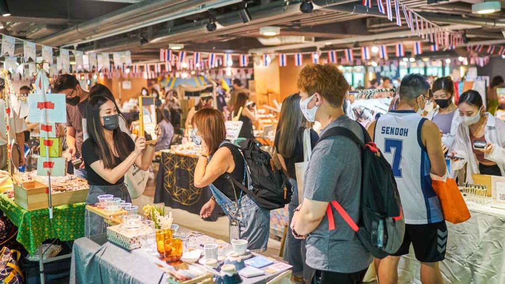 Crowds at D2 Place weekend indoor flea market - Things To Do In Hong Kong, Sham Shui Po