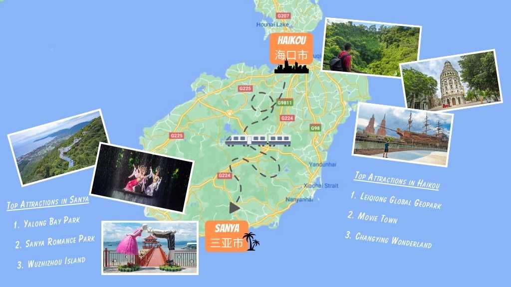Hainan Route Map - Hainan Itinerary