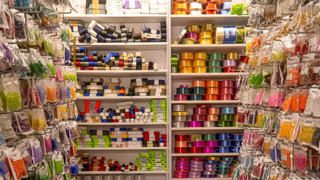 Shelf of craft materials at Elsie Departmental Store - Things To Do In Ang Mo Kio