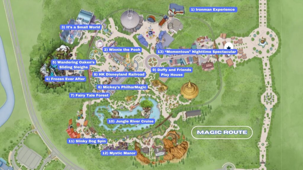 Suggested Magic Route/Map for Hong Kong Disneyland