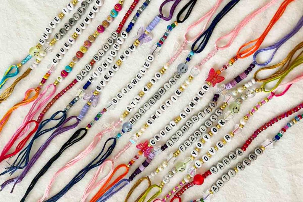 Row of Taylor Swift Beaded Friendship Bracelets - Things To Do In Singapore