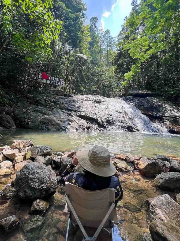 Girl at Gunung Pulai Waterfall - JB Itinerary