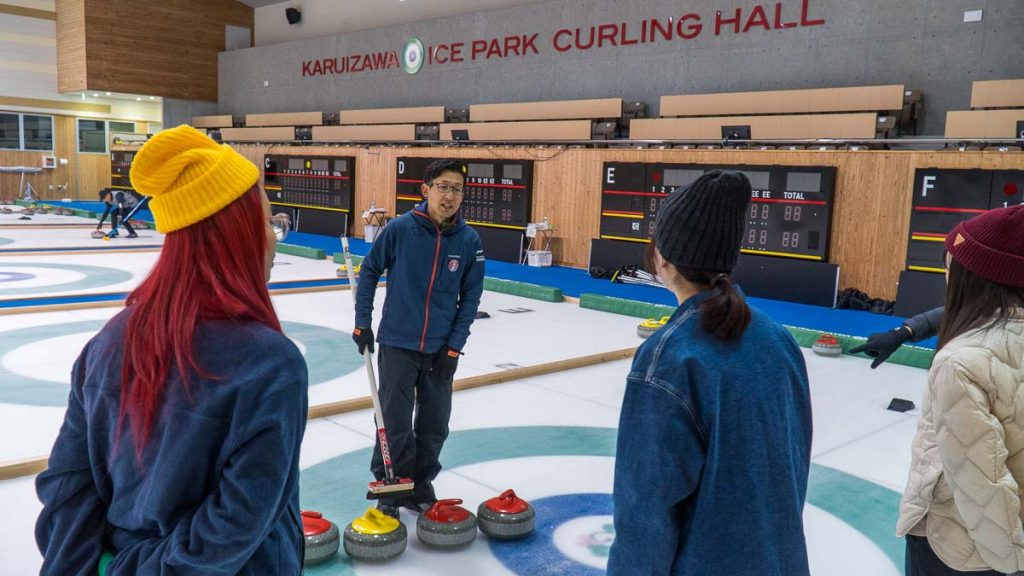 Karuizawa Ice Park Curling Class Learning From Instructor - Solo Travel in Tokyo
