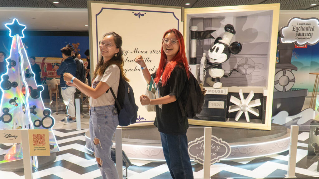 Girls at Mickey Mouse POP MART - Things to do in Singapore