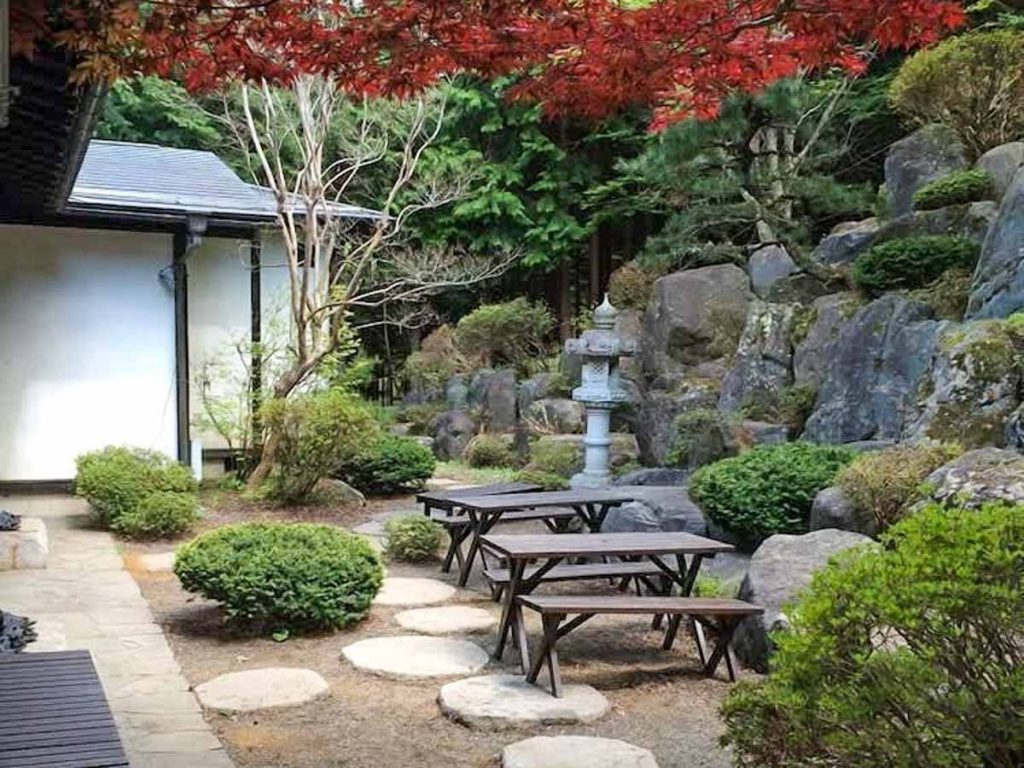 Stone Courtyard - Ryokan Near Mt Fuji