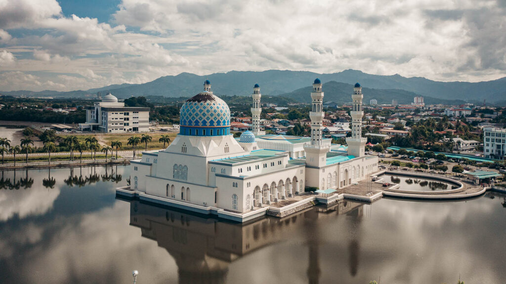 City Mosque Drone Shot - Things to do in Kota Kinabalu