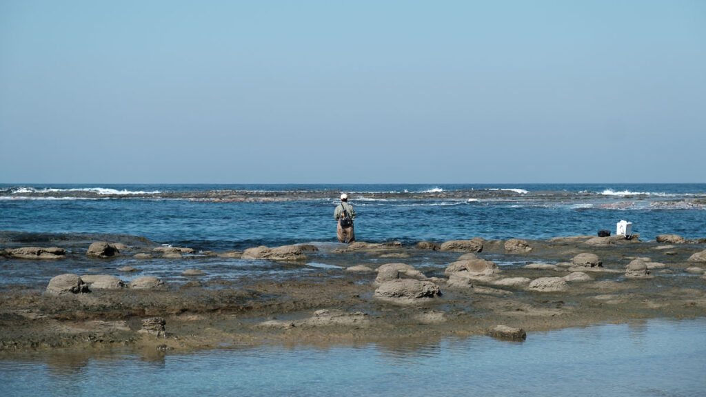 Fisherman in the distance at Iwami Tatamigaura 