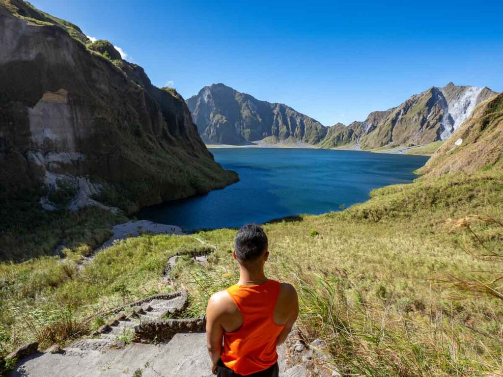 Man overlooking Pinatubo Crater Lake - things to do in Clark