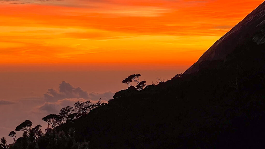 Sunset at Panalaban Base Camp - Climbing Mount Kinabalu