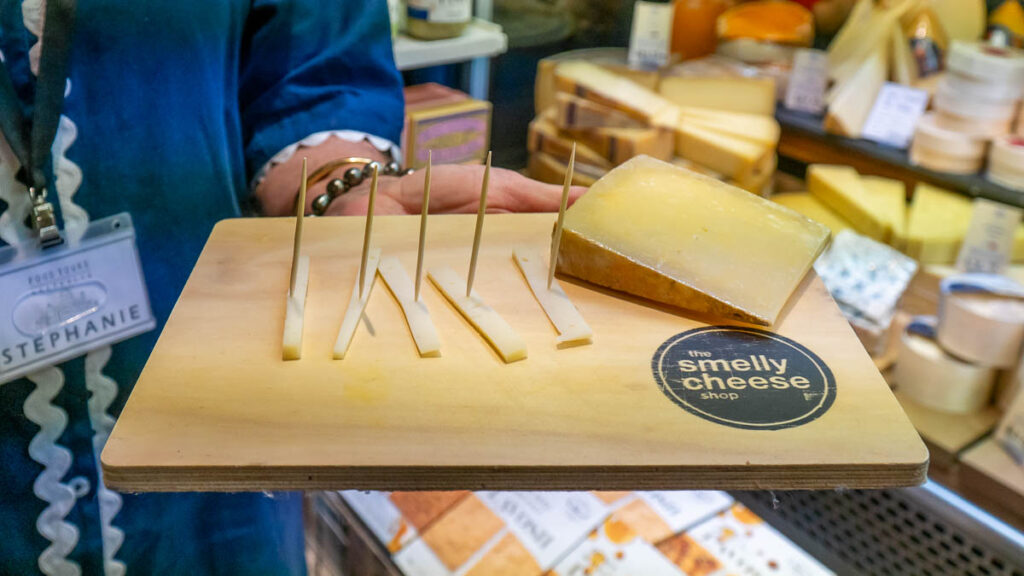 Cheese samples at Adelaide Central Market tour - Adelaide attractions
