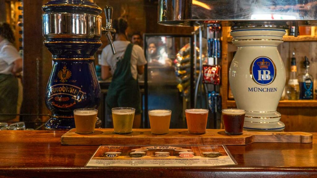 Beer flight at the Hahndorf inn - Things to do in South Australia