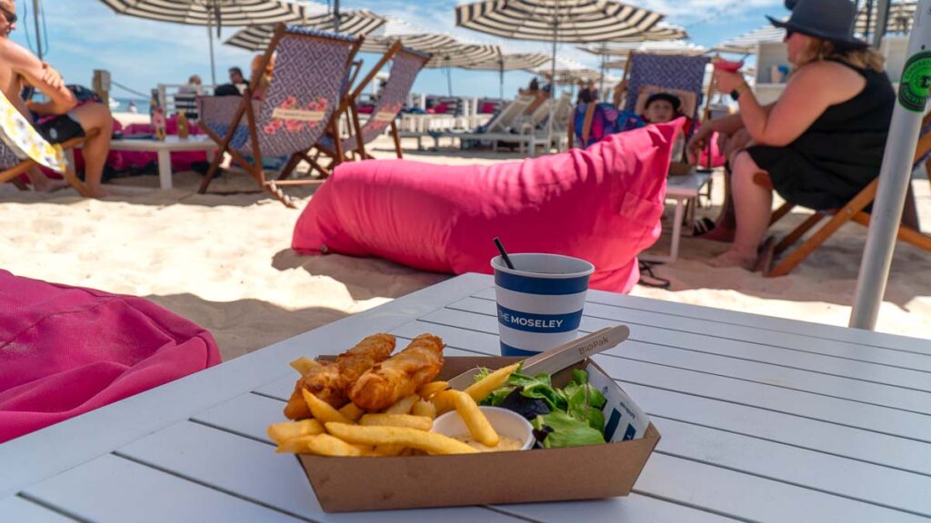 Fish & Chips at the Moseley Beach Club Glenelg Beach - What to eat in Adelaide