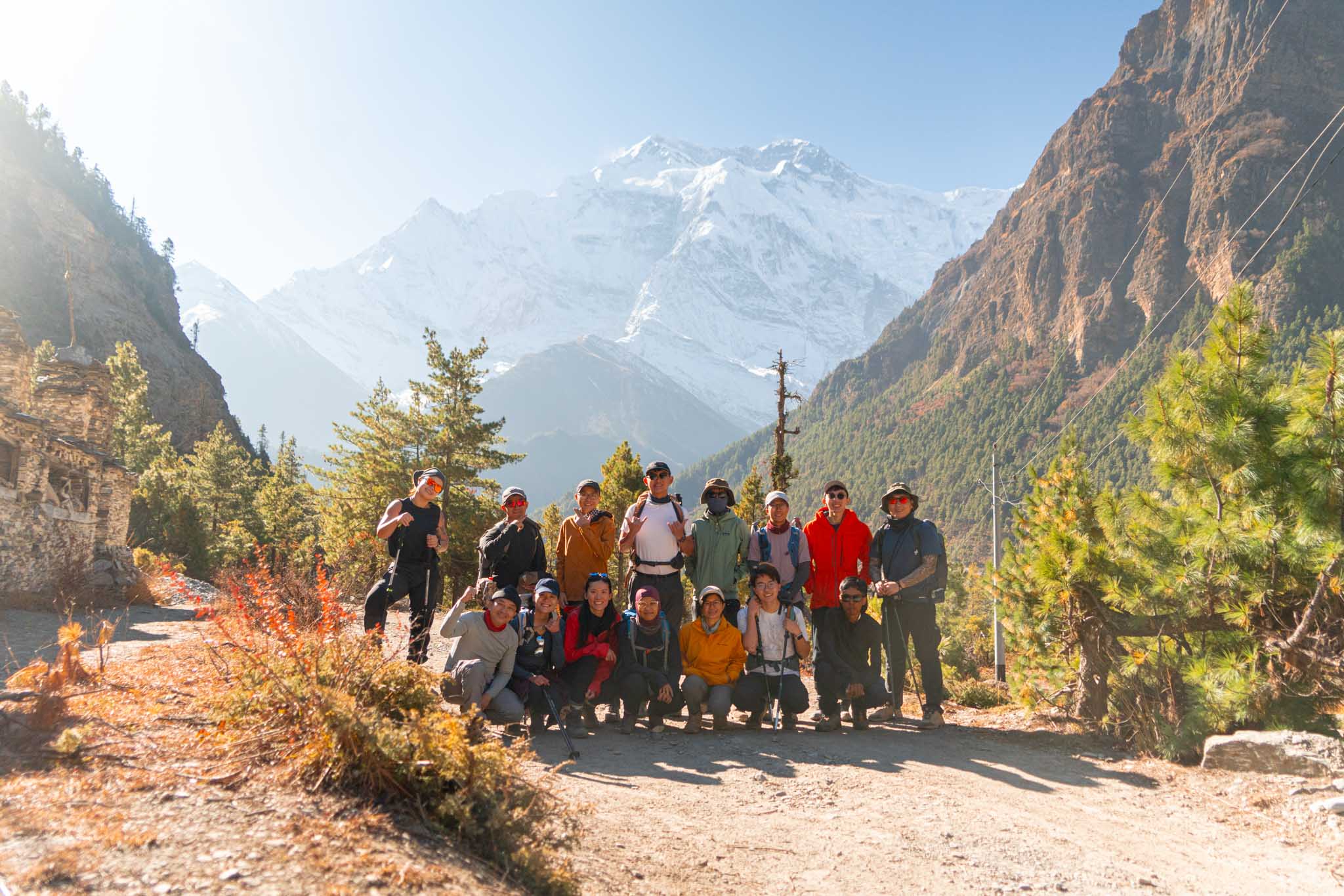 Nepal - Annapurna - Group of friends in mountain community trip