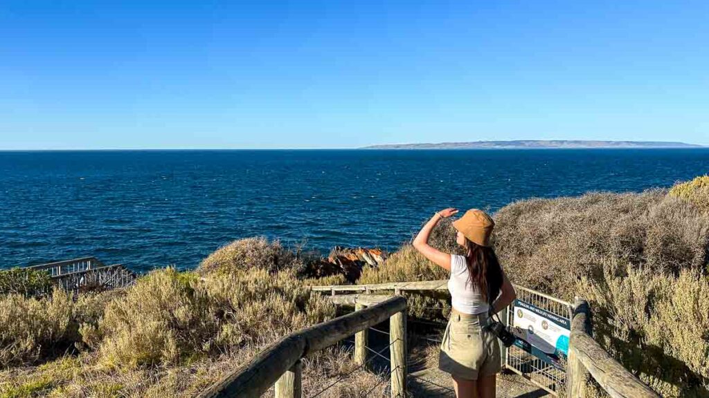 Girl at a lookout point on Kangaroo Island - South Australia attractions