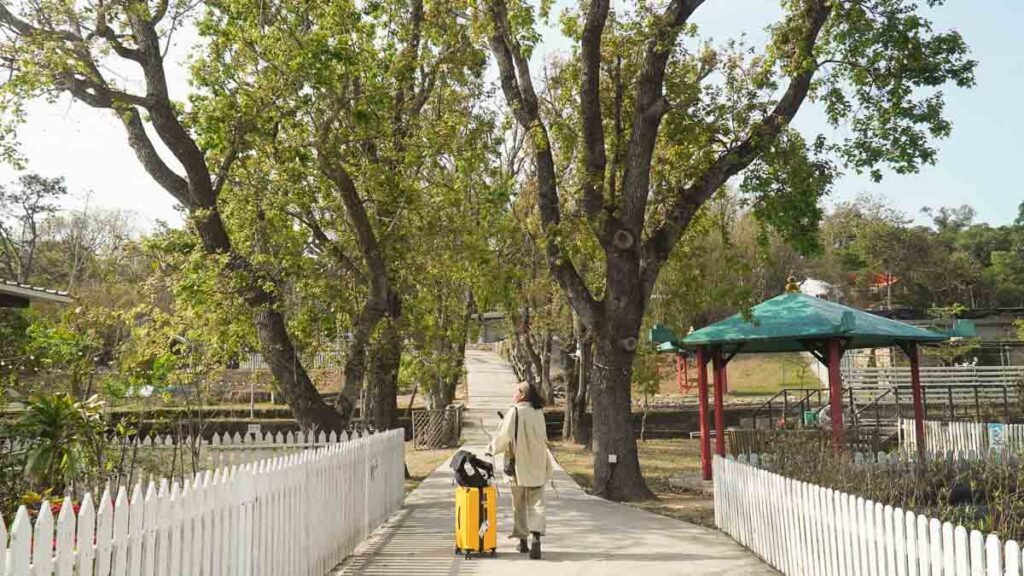 Woman walking down a picturesque path in Sai Yuen - Hong Kong Itinerary