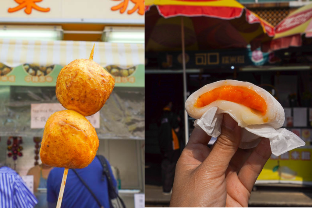 Curry fishballs, Mango Mochi