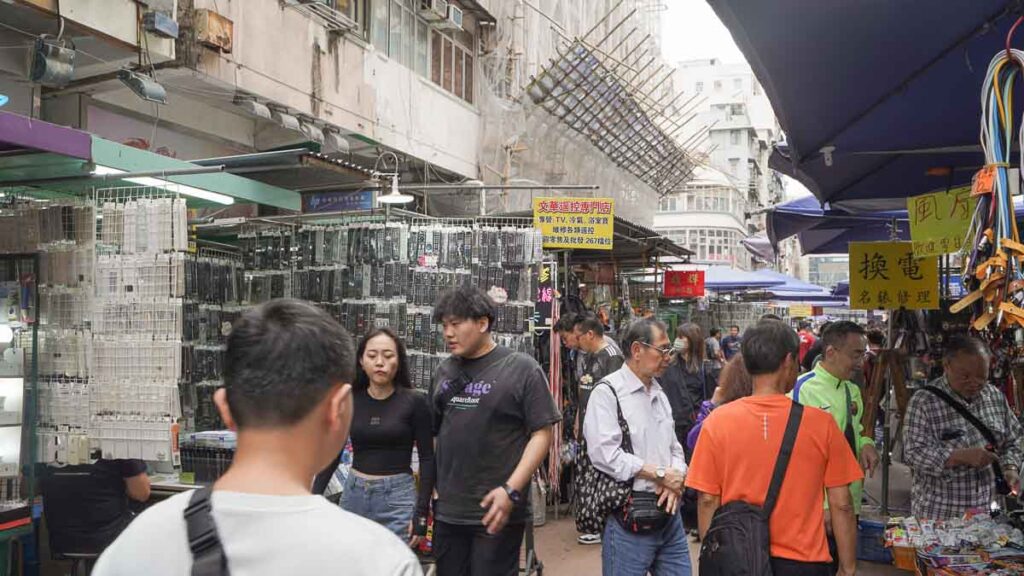 The vibrant streets of Sham Shui Po at Ap Liu Flea Market - Hong Kong Itinerary