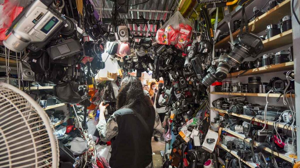A film camera store at Ap Liu Flea Market - Hong Kong Itinerary