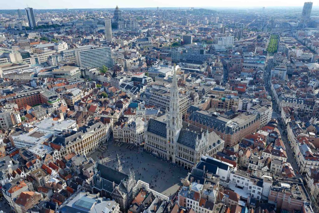 An aerial view of Grote Markt in Brussels - Guide to Belgium