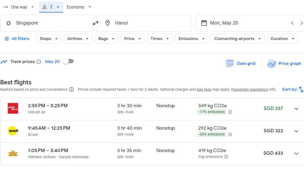 Google Flights SIN-HAN 2pax - How to Score Cheap Flights