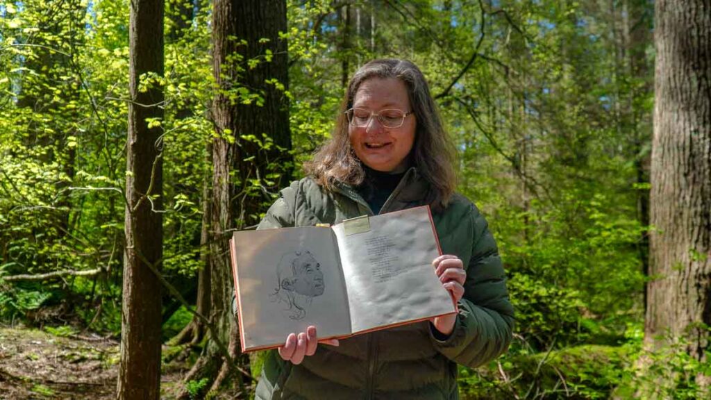Guide sharing about the First Nations during the Forest Bathing session in Stanley Park - Things to do in Stanley Park
