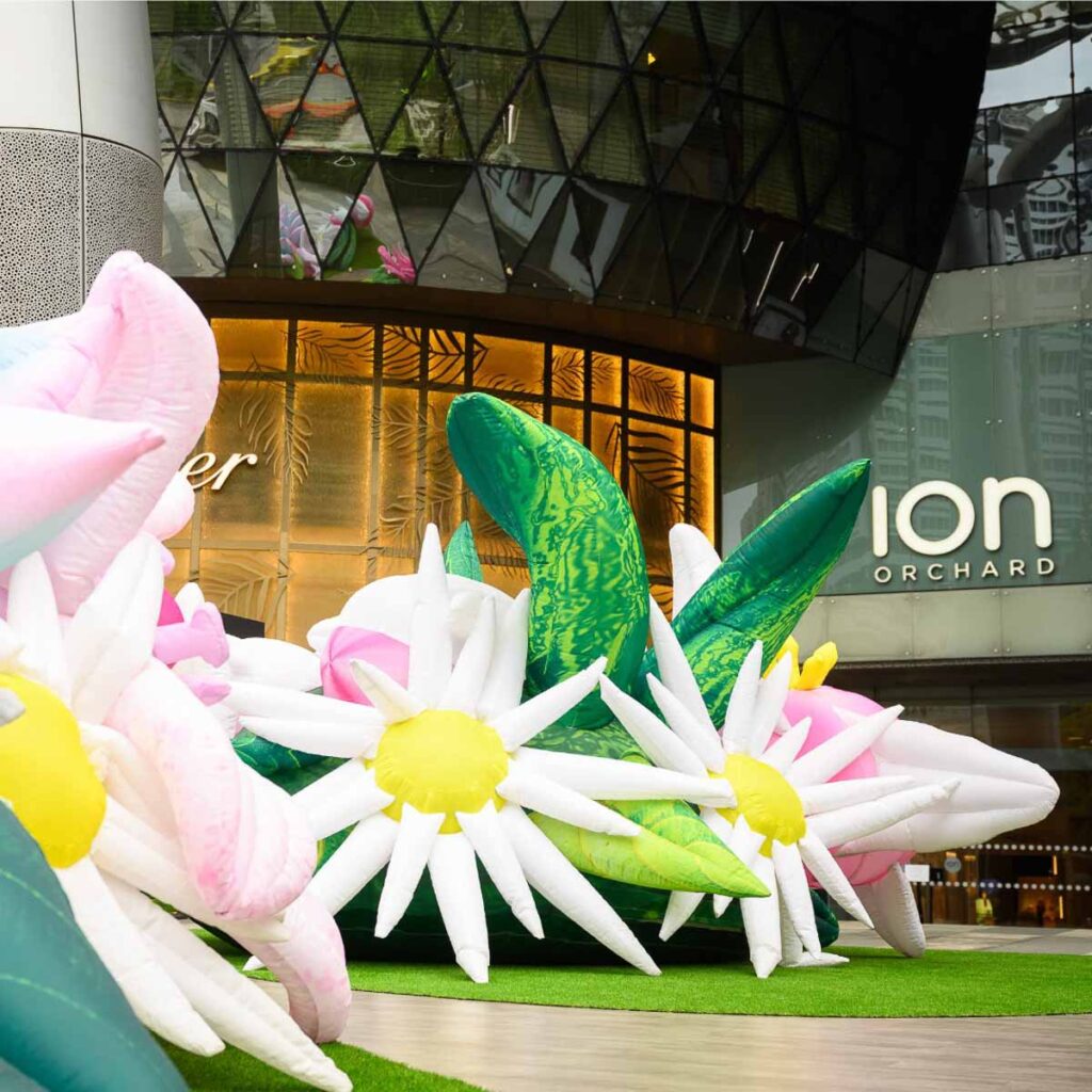 Illuminated floral inflatables at ION Orchard - New Things to do in Singapore May 2024