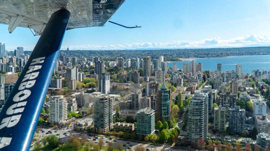 Panoramic vew of Vancouver City from the Seaplane - Vancouver attractions