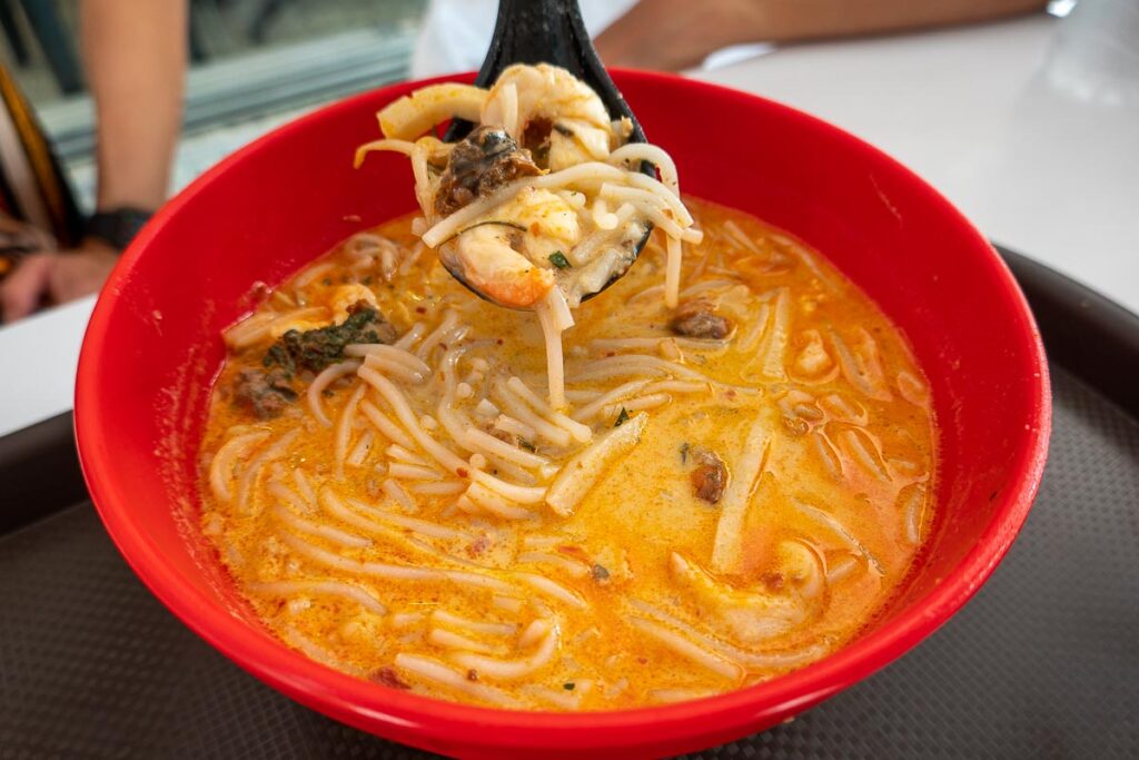 A bowl of laksa from 328 Katong Laksa Singapore - TEL Stage 4 Things to Do