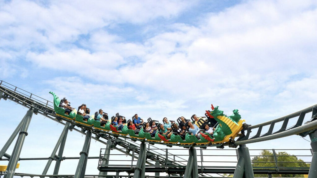 People riding roller coaster at Legoland - Things to do in Johor