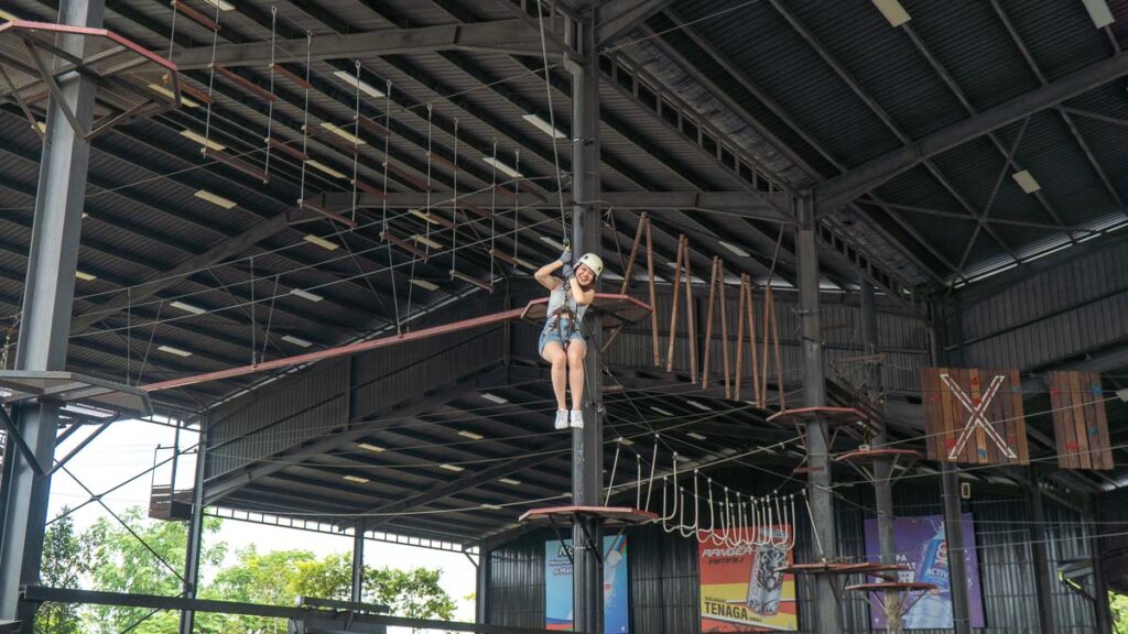 Girl on X Park Zipline - Things to do in Iskandar Puteri