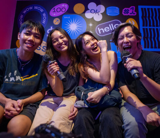 Friends Singing Karaoke at SingCube - Things to do near the JB Causeway