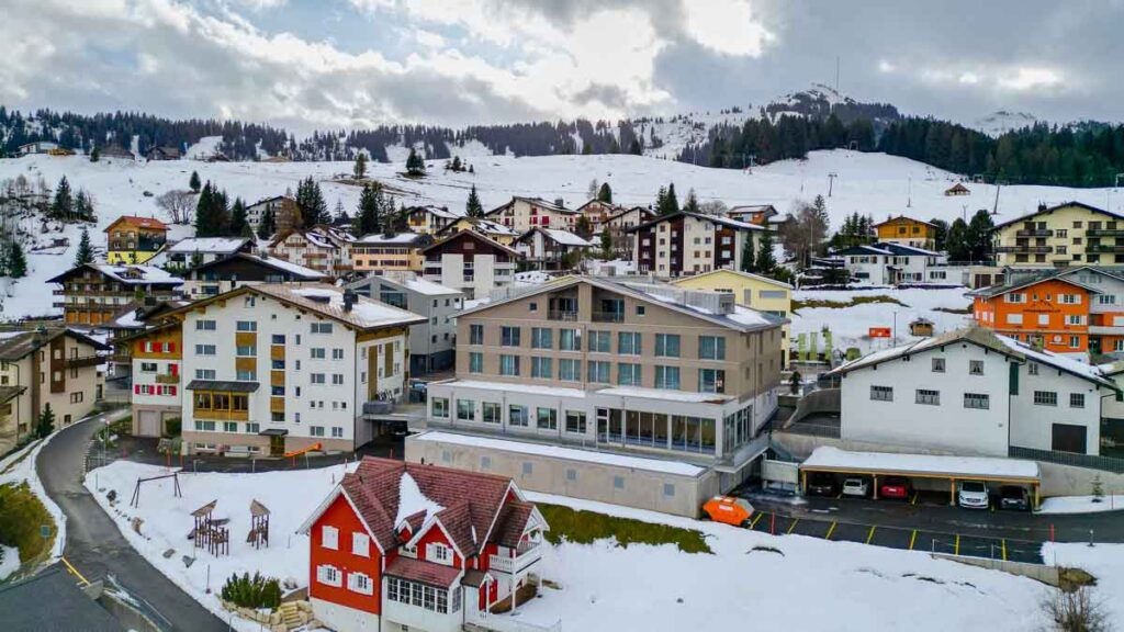 Drone shot of Flumserberg - Day trips from Zurich