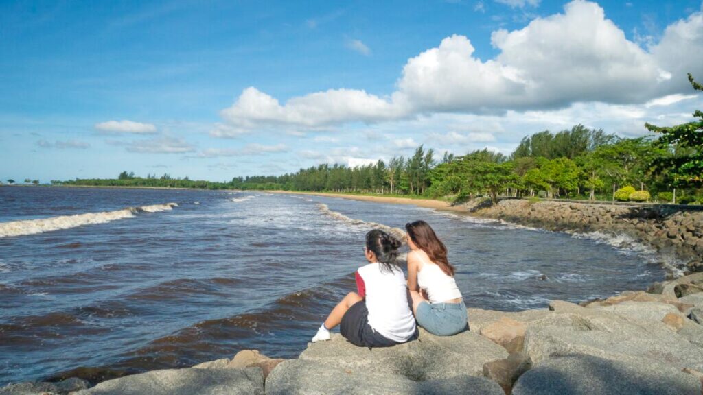 Girls at the Beach - Sarawak Guide