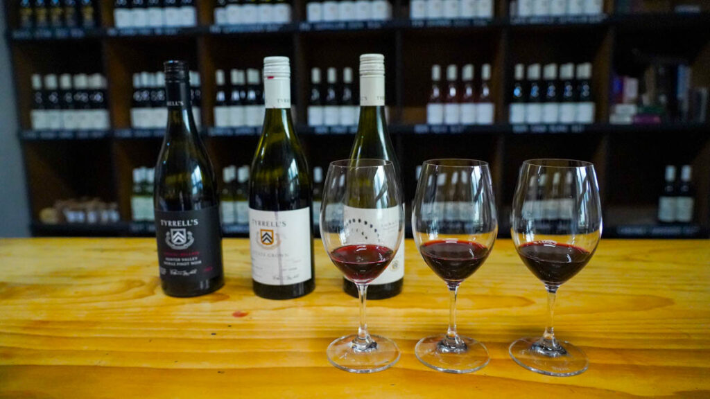 Wine selection at Tyrrells - Hunter Valley Itinerary