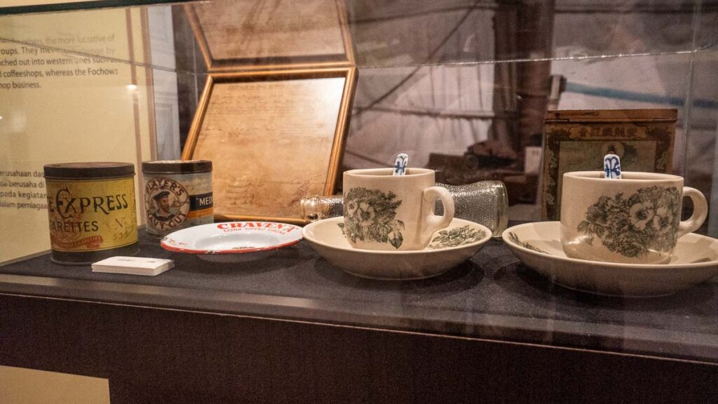 Kopi Cups exhibits in JB Chinese Heritage Museum - Things to see in Jalan Tan Hiok Nee