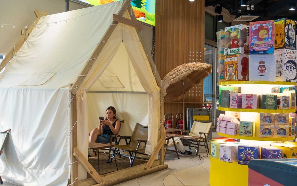 Camping-themed rest area in Avery Day JB City Square - Things to do in Jalan Wong Ah Fook