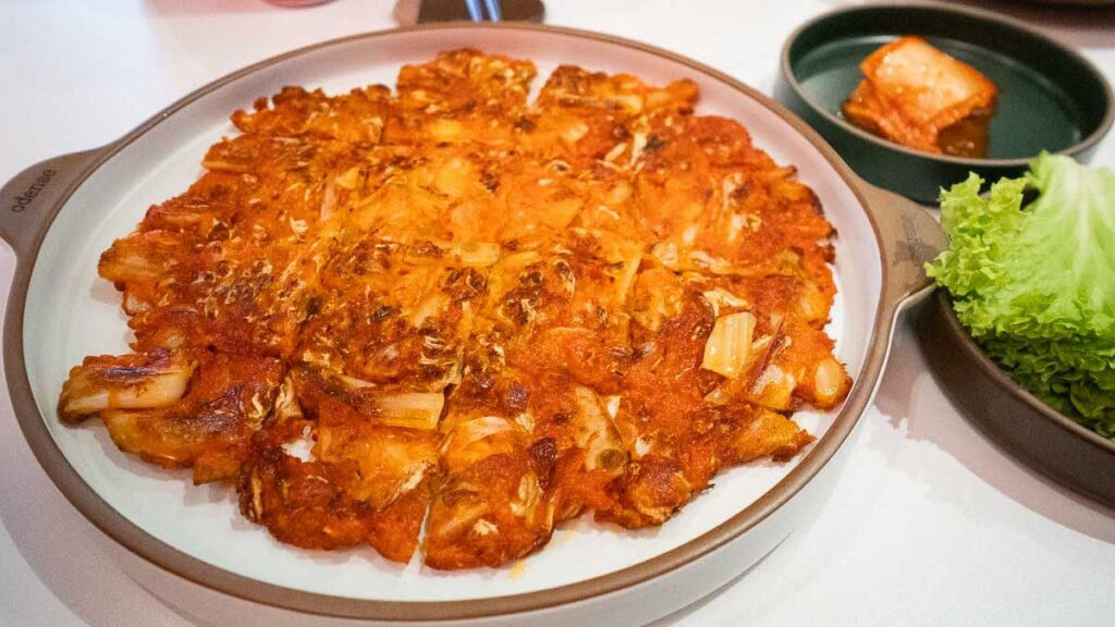 Chunky Kimchi pancake at SUP by Super Kimchi - Skudai Food Guide