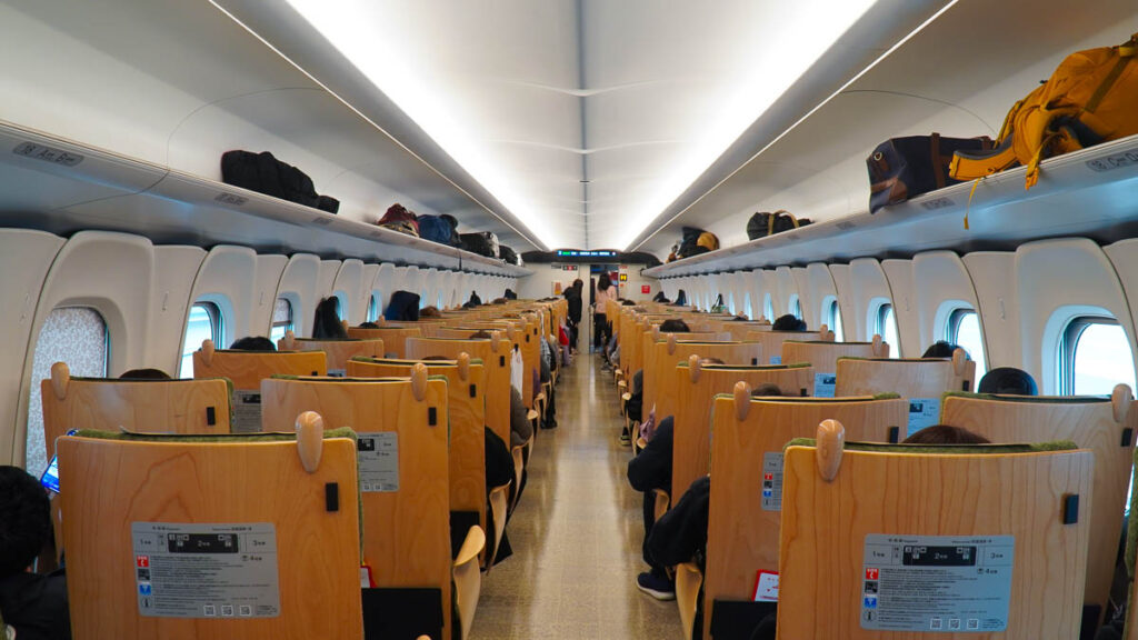 Shinkansen interior - Getting around Kyushu