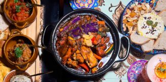 Chicken tangine, a varity of dips, and a bread platter from Chill Oasis - - Bars in Skudai