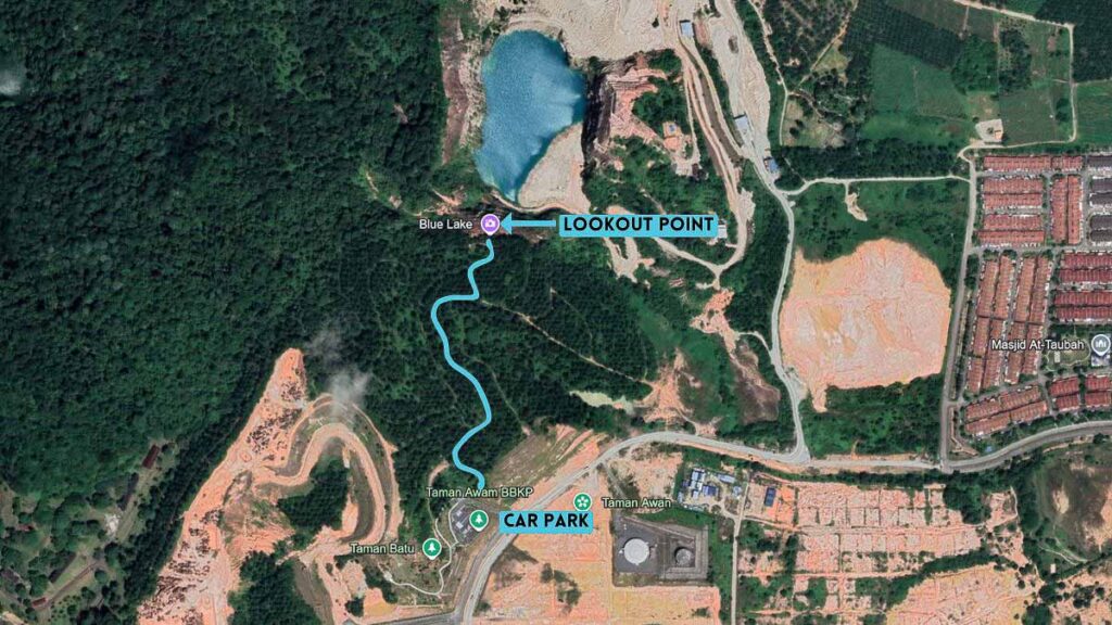 Map of Tasik Biru - Kangkar Pulai JB Hiking Guide