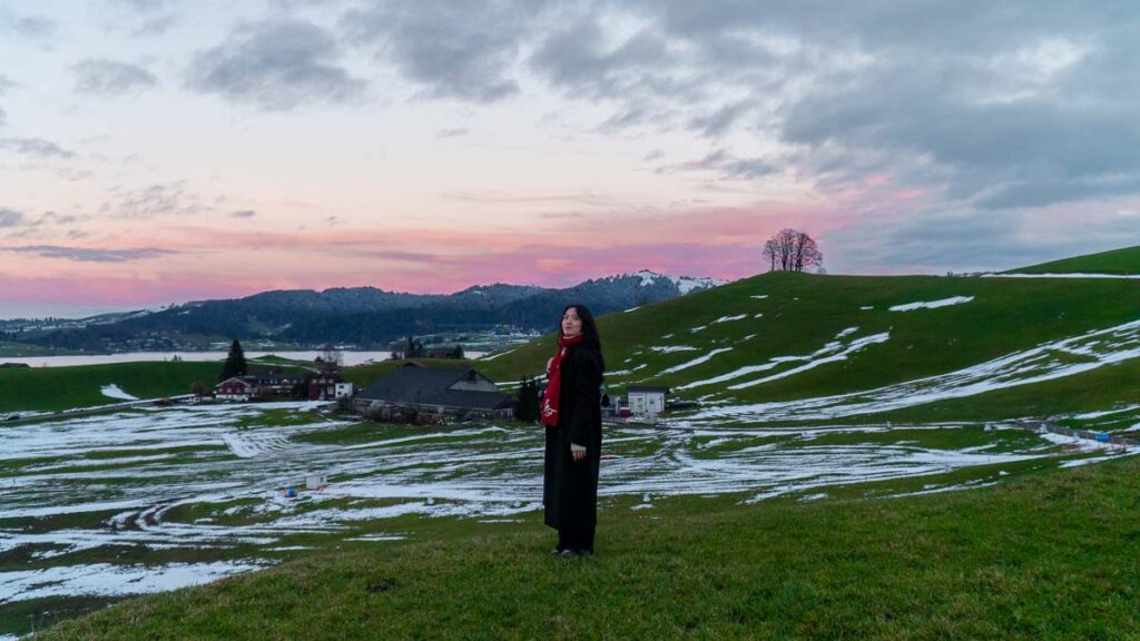 Sunset at St Benediktweg Road - Things to do in Einsiedeln