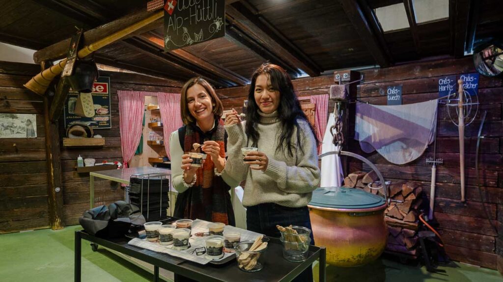 Yoghurt sampling at Michmanufaktur in Einsiedeln - Things to do in Einsiedeln