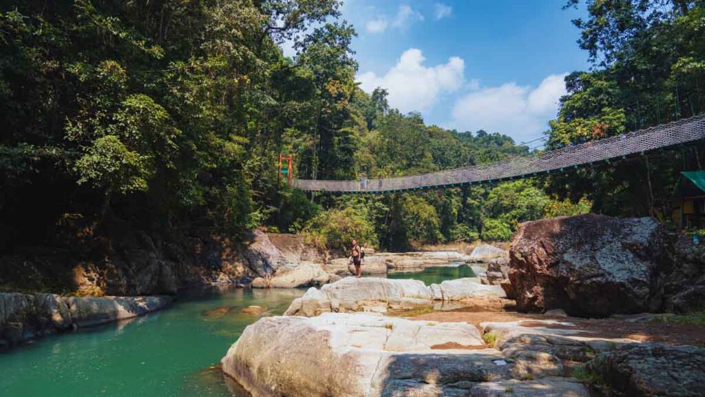 Cunca Wulang Waterfall bridge - weekend getaway