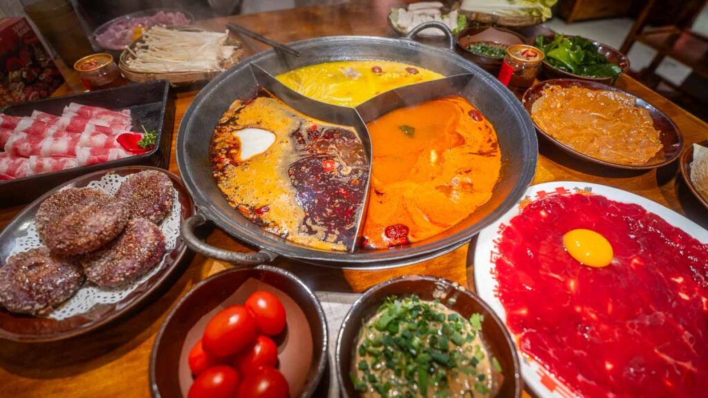 Beibuyuan Hotpot spread - Things to eat in Shanghai