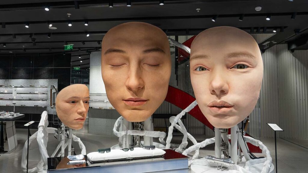 Three human face installations in Gentle Monster store at Xintiiandi - Xintiandi shopping