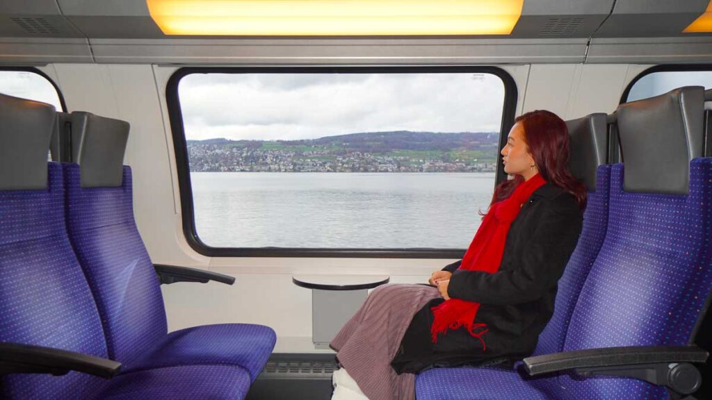 Girl on Train In Zurich - Transportation In Zurich