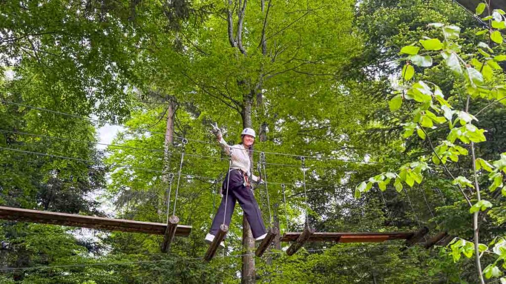 Taukee tackling the Rope Adventure Course - Switzerland Guide